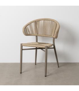 SILLA NATURAL-GRIS PE-ALUMINIO EXTERIOR 59 X 58 X 79 CM