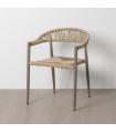 SILLA NATURAL-GRIS PE-ALUMINIO EXTERIOR 57,50 X 56 X 74 CM
