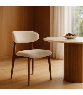 SILLA BEIGE TEJIDO-METAL 53 X 51 X 76,50 CM