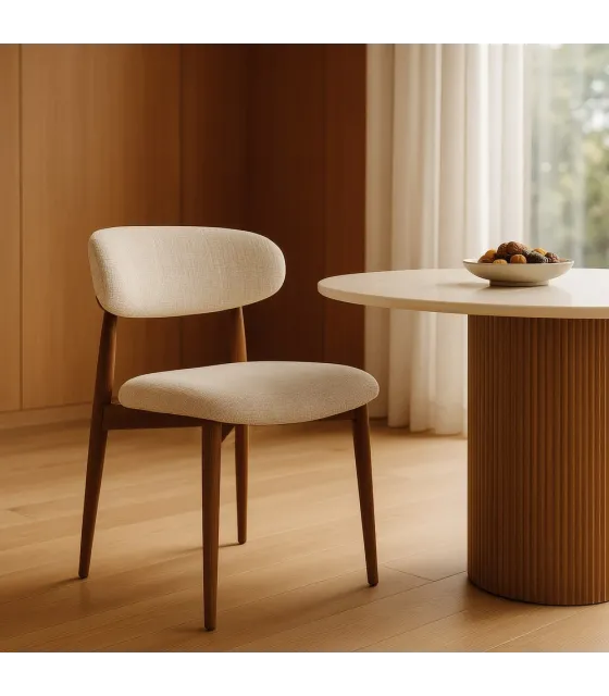 SILLA BEIGE TEJIDO-METAL 53 X 51 X 76,50 CM
