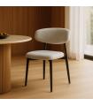 Grey Fabric and Metal Chair 53 x 51 x 76.5 cm