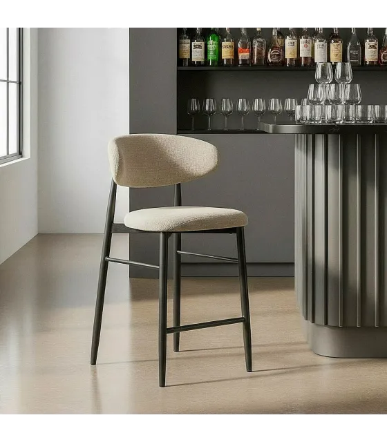 TABURETE 65CM GRIS TEJIDO-METAL 53 X 52 X 95 CM