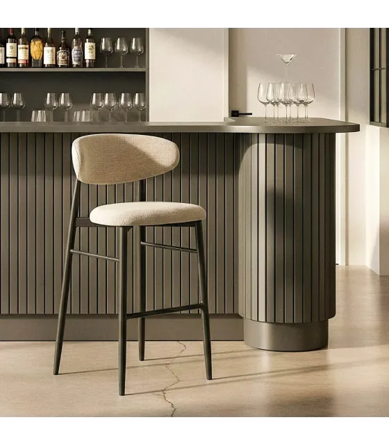 TABURETE 75CM GRIS TEJIDO-METAL 54 X 52 X 105 CM