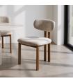 Beige fabric-metal chair 50 x 47 x 81 cm