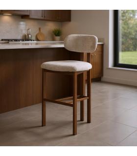 TABURETE 75CM BEIGE TEJIDO-METAL 50 X 47 X 109 CM