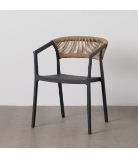 SILLA APILABLE ANTRACITA POLIPROPILENO 56 X 54 X 75,50 CM