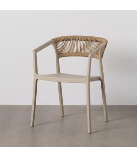 SILLA APILABLE BEIGE POLIPROPILENO 56 X 52 X 76 CM