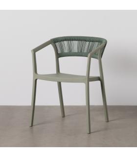 SILLA APILABLE VERDE POLIPROPILENO 56 X 52 X 76 CM