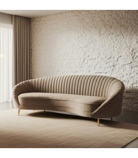 SOFÁ 3 PLAZAS TAUPE TEJIDO-METAL 247 X 105 X 81 CM