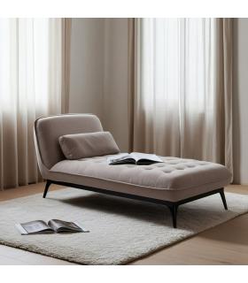 CHAISE-LOUNGER TAUPE TEJIDO-METAL 168 X 90 X 82 CM