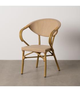 SILLA BEIGE ALUMINIO-TEXTILENO EXTERIOR 57 X 58,50 X 82 CM