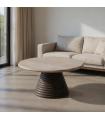 MESA CENTRO MÁRMOL/MADERA SALÓN 90 X 90 X 43 CM