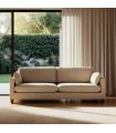 SOFÁ 3 PLAZAS BEIGE TEJIDO-MADERA 221 X 90 X 87 CM