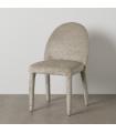 Beige fabric-metal chair 47 x 61.5 x 85 cm
