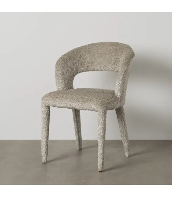SILLA BEIGE TEJIDO-METAL 55 X 60 X 80 CM